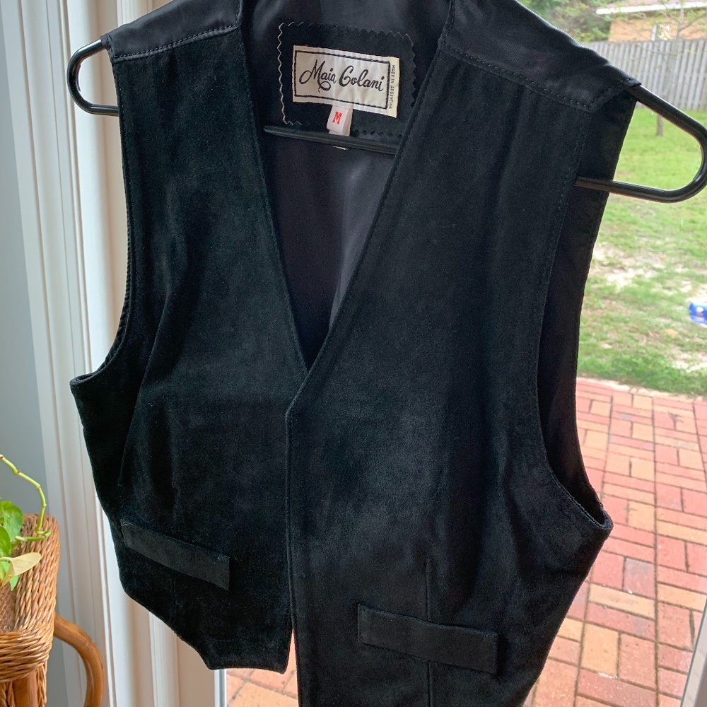 Maia Golani Black Suede Leather Vest